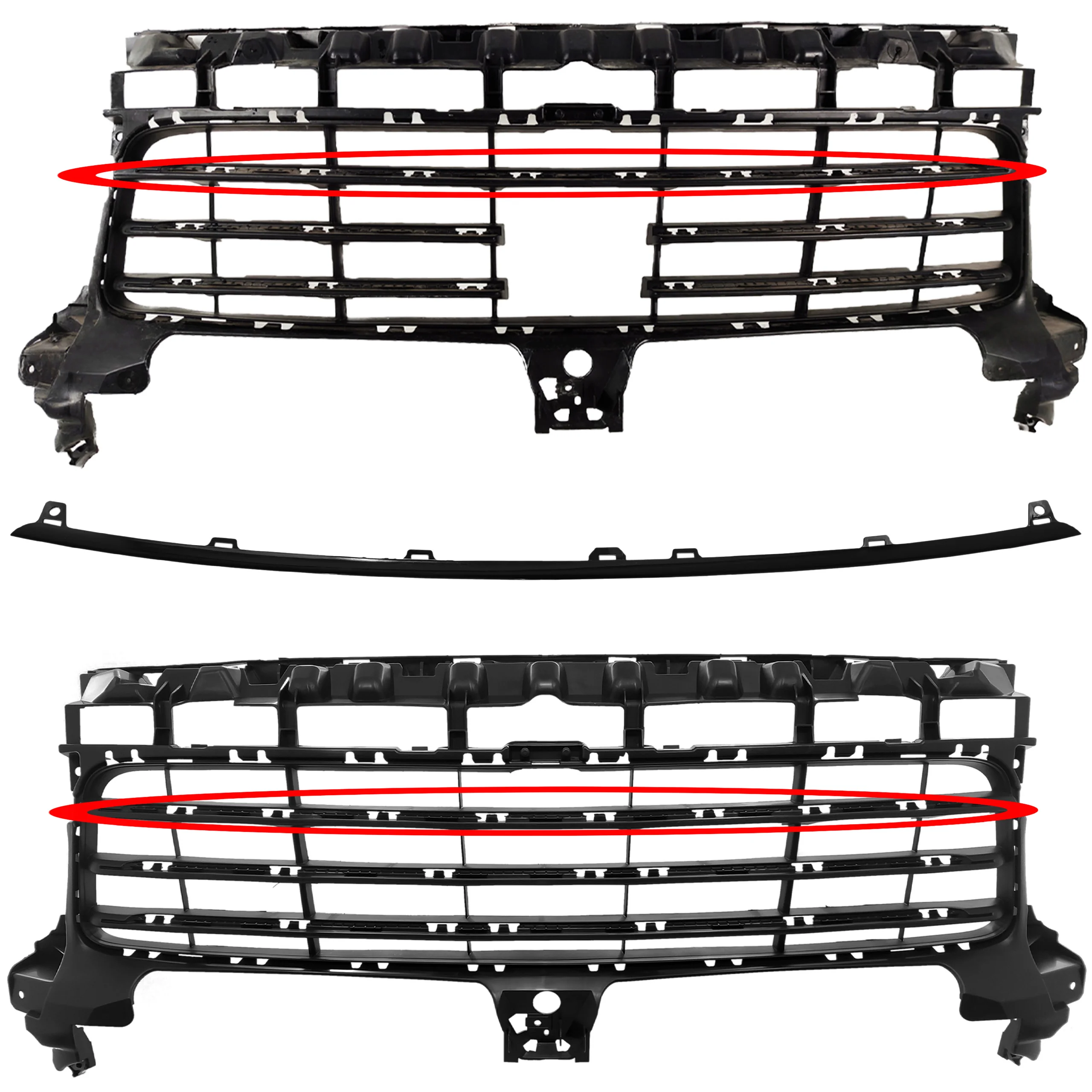 Listwa atrapy zderzaka Porsche Cayenne 9Y0 Górna CZARNA (9Y0807179)