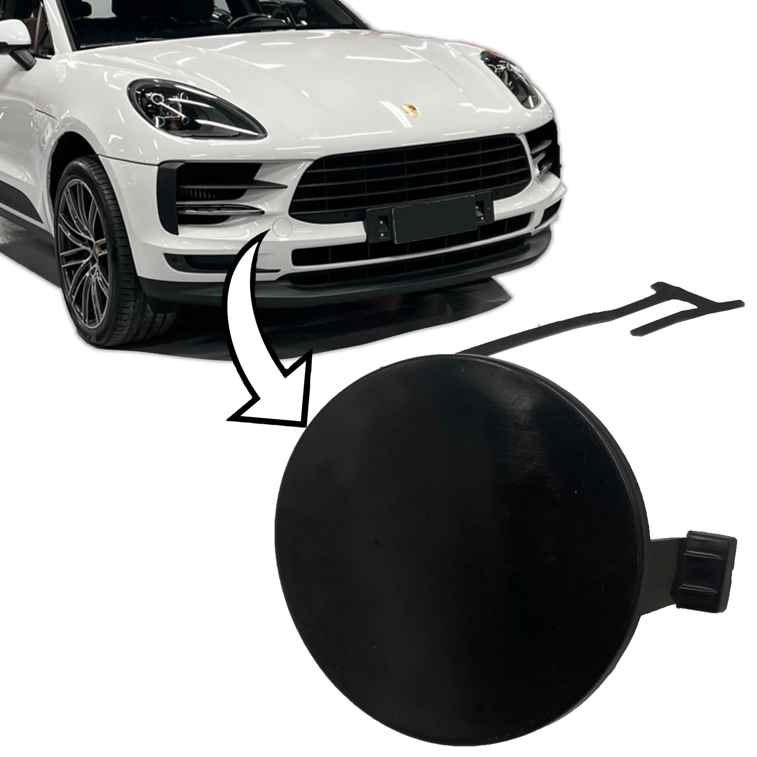 Zaślepka haka PORSCHE MACAN FL GTS 18-22R PRZEDNIA (95B807156EG2X)