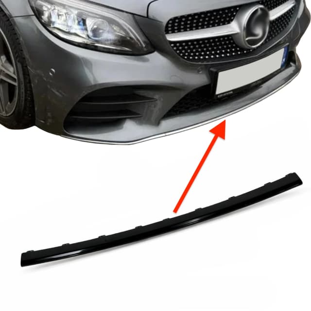 Listwa zderzaka MERCEDES C-KLASA W205 FL AMG 19-21r ŚRODKOWA BLACK