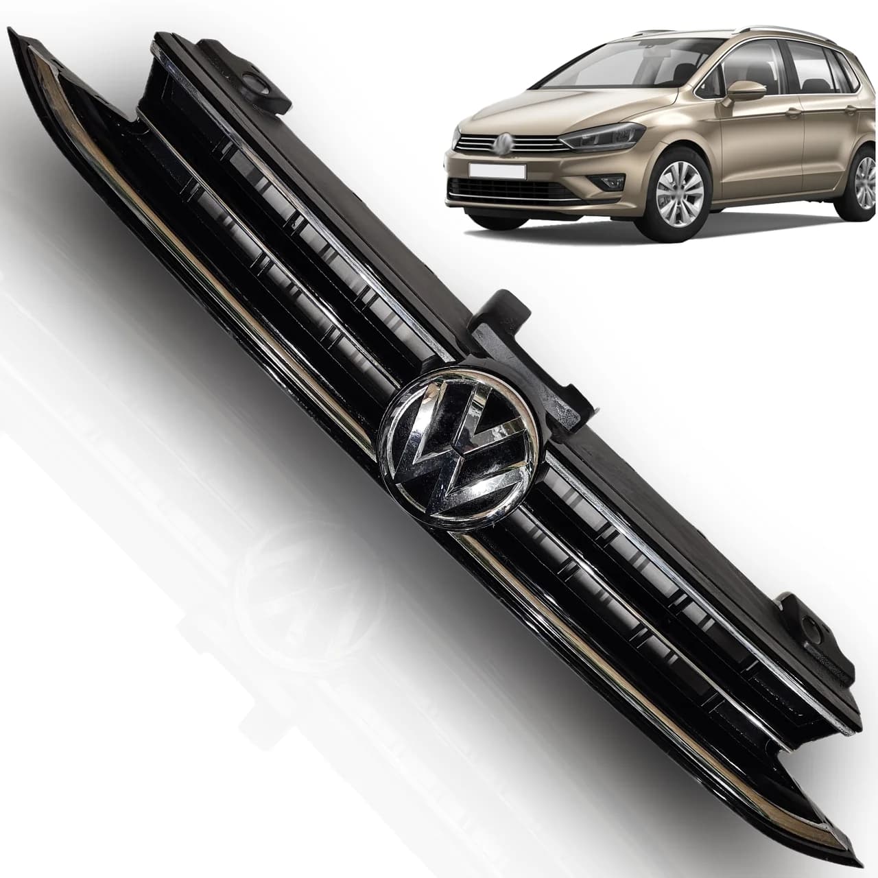 Atrapa zderzaka Volkswagen Golf Sportsvan 2020r+ CHROM OE (510, 853, 651)