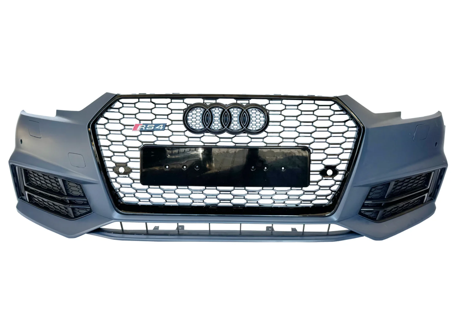 Zderzak przedni AUDI A4 B9 S-LINE 15-19R RS LOOK FULL BLACK PDC SPRYSK (8W0807065, 8W0807065F, 8W0807065G)