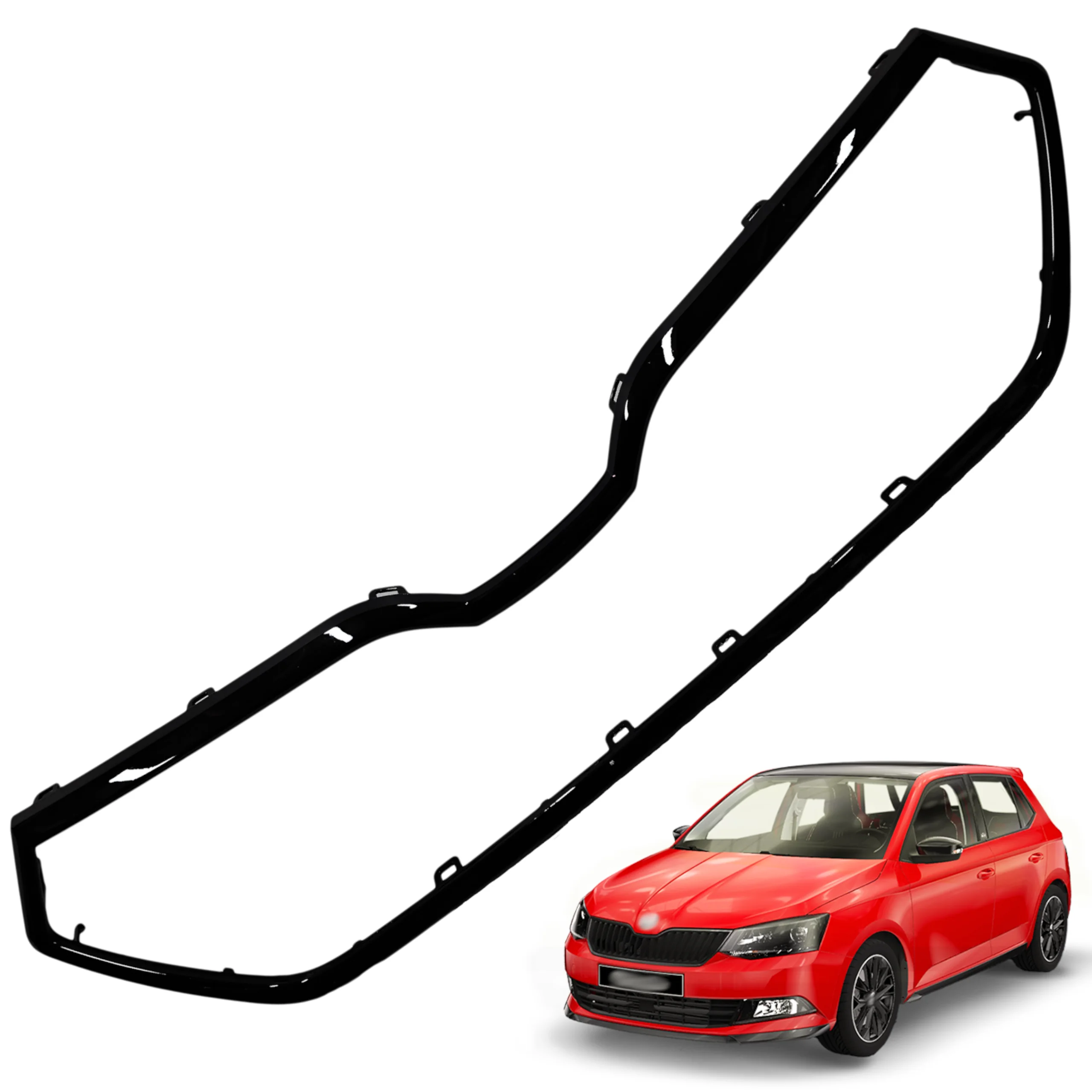 Ramka atrapy SKODA FABIA III FL 18-21R BLACK (6V0853761A, F9R)