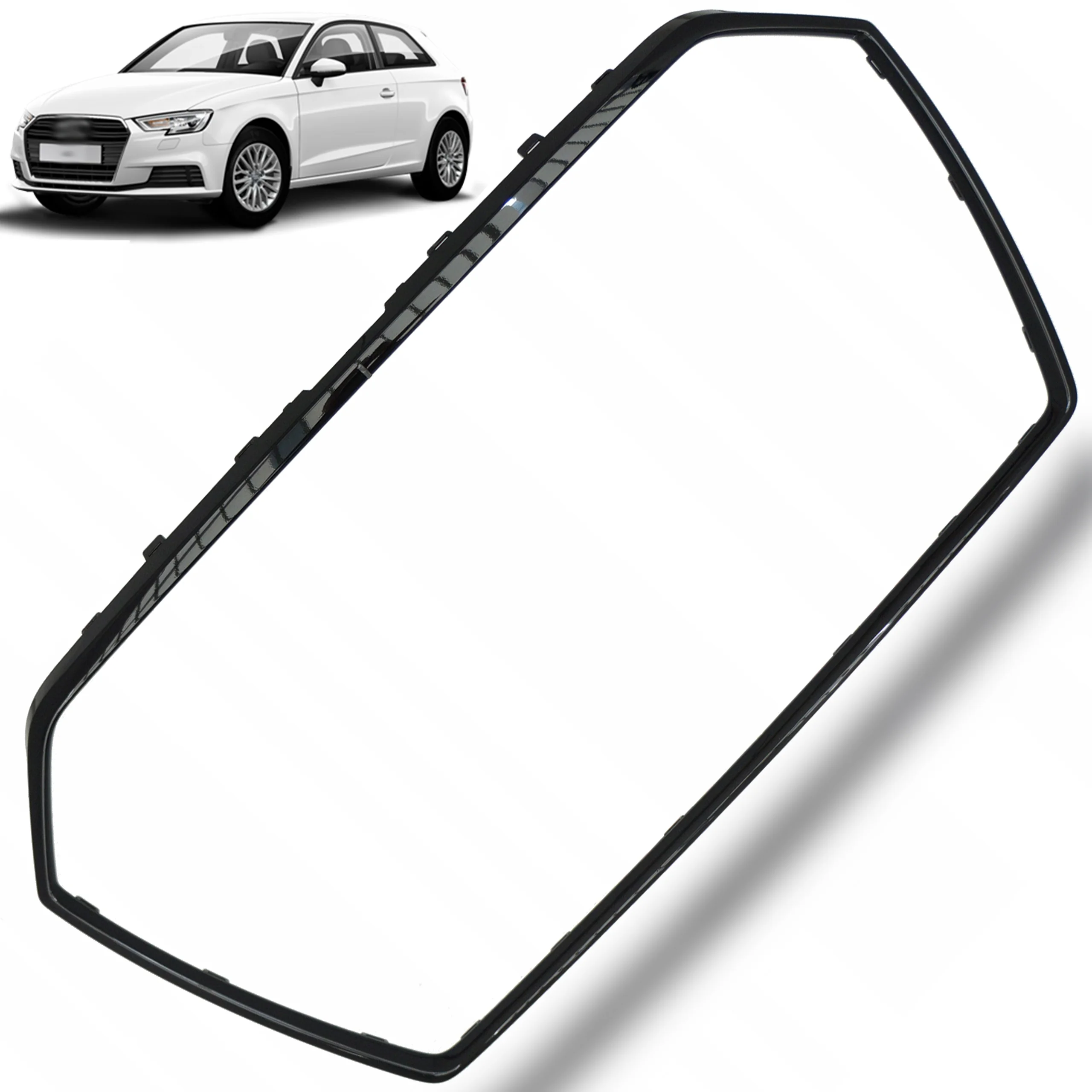 Ramka grilla (atrapy) Audi A3 8V FL 2016–2020, czarny połysk Piano Black, zamiennik 8V3853651AA (bez RS3) (8V3853651, 8V5853651, 8V0853651)