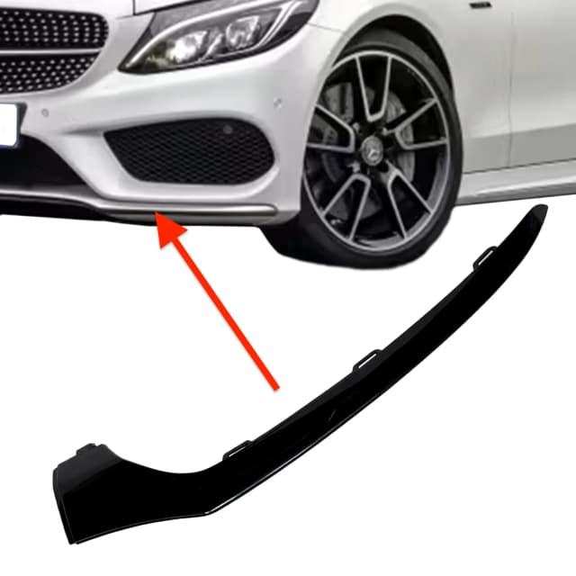 Listwa zderzaka MERCEDES C-KLASA W205 AMG 14-18r LEWA BLACK