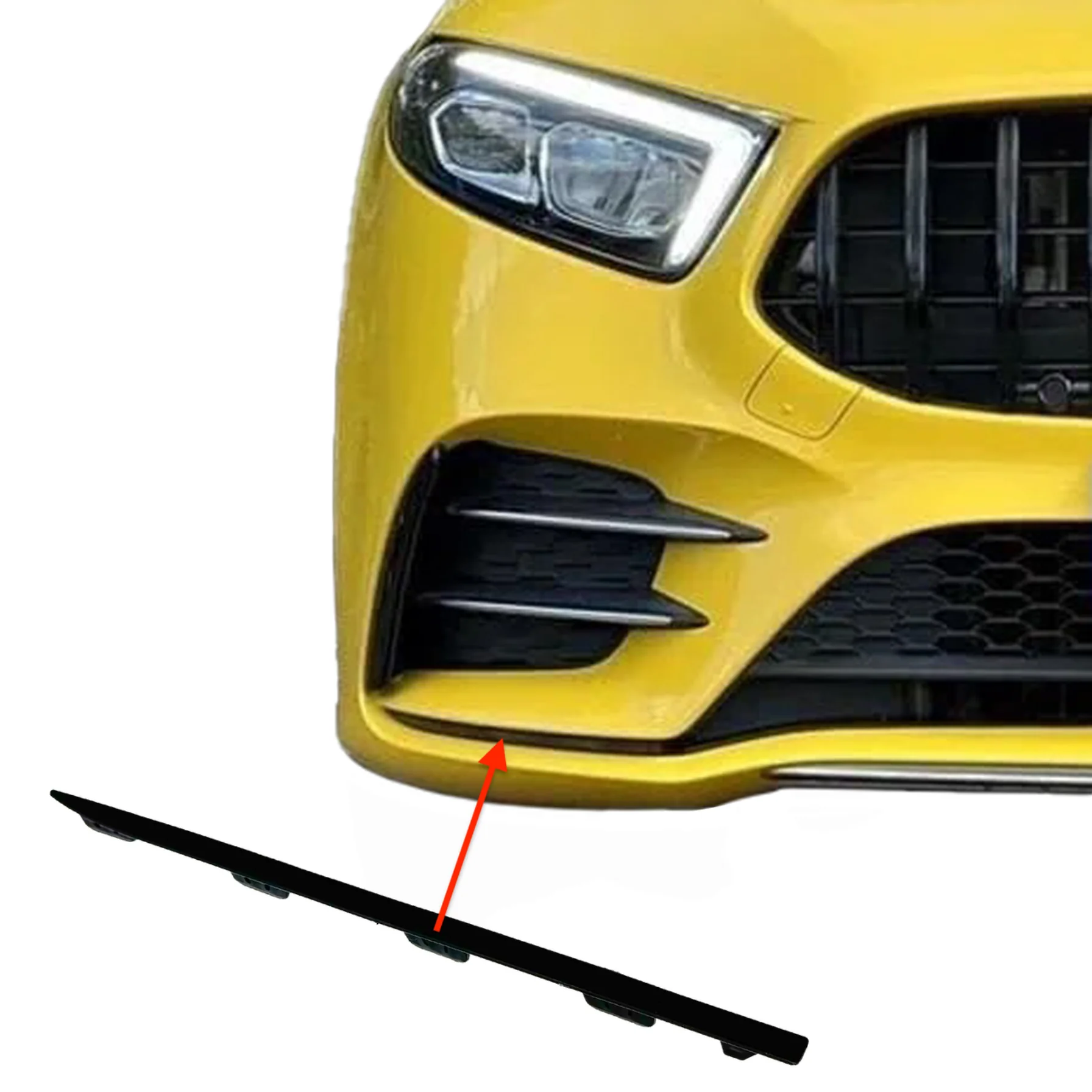 Listwa zderzaka MERCEDES A-KLASA W177 AMG 18-22r PRAWA mała (A1778854403)