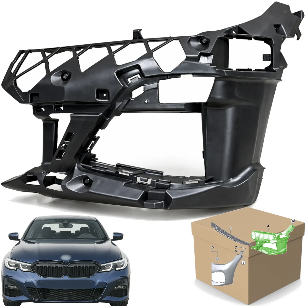 Ślizg zderzaka wewnętrzny BMW 3 G20 G21 18-22r M-Pakiet LEWY BEZ HALO (51118075671)