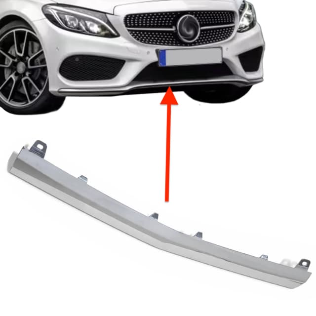 Listwa zderzaka MERCEDES C-KLASA W205 AMG 14-18r ŚRODKOWA CHROM