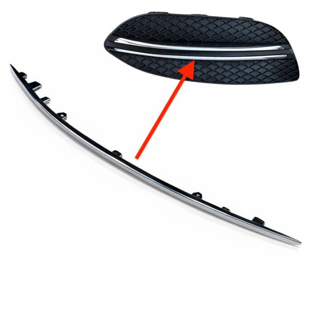 Listwa zderzaka MERCEDES C-KLASA W205 14-21r CHROM LEWA DOLNA